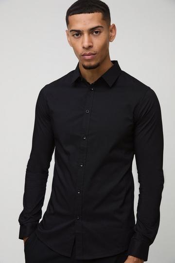 Long Sleeve Muscle Shirt black