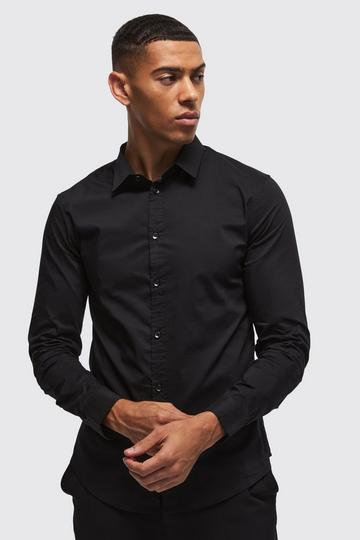 Long Sleeve Slim Shirt black