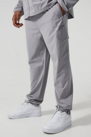 Grey Plus Active Training Dept Tapered Cargo Jogger