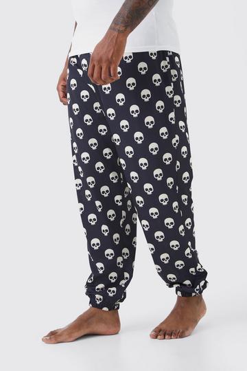 Plus Skull Print Lounge Joggers black