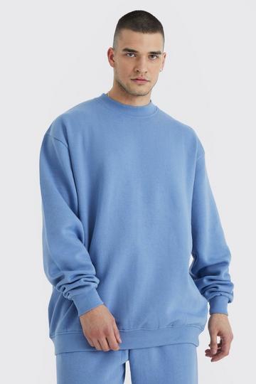Blue Tall Oversized Extended Neck Sweatshirt