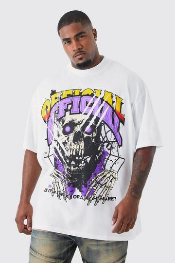 Plus Oversized Reflective Lightening T-shirt ecru