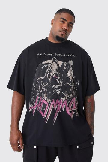 Plus Oversized Graphic Homme T-shirt black