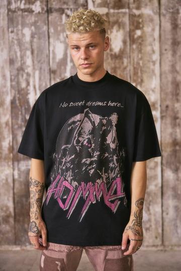 Oversized Graphic Homme T-shirt black