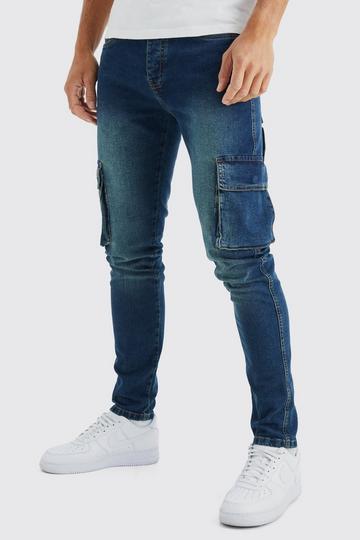 Tall Skinny Stretch Carpenter Cargo Jean antique blue