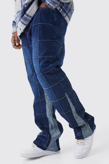 boohoo Plus Raw Hem Flared Denim Jeans - Blue - Size 22