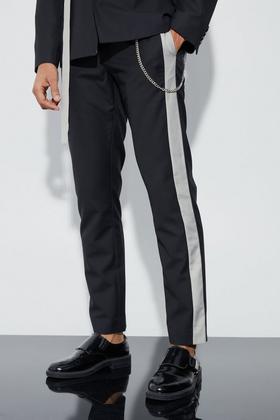 Men's Slim Black Suit Pants