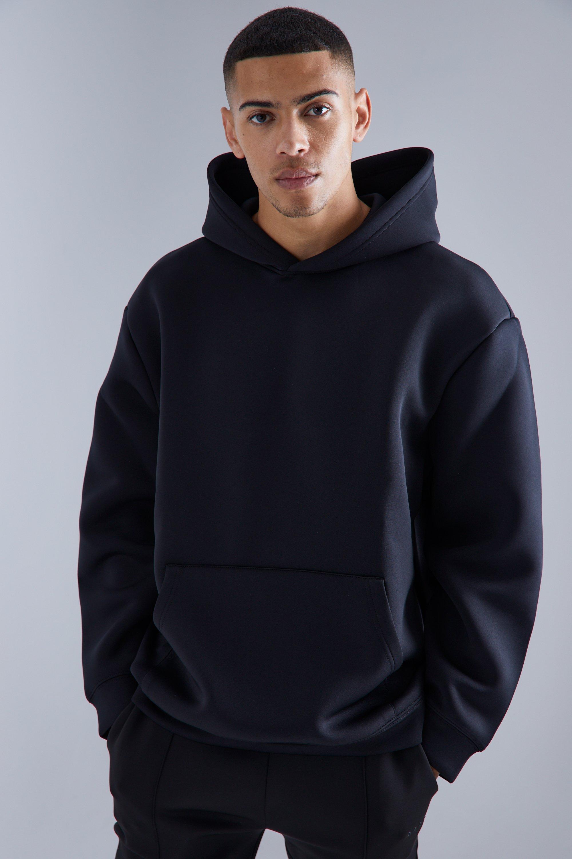 B M Zip Through Tricot Hoodie With Printed Panel