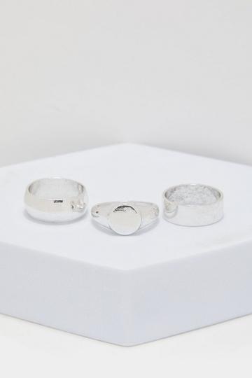 3 Pack Rings silver