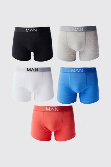 5 Pack Man Mixed Colour Trunks multi
