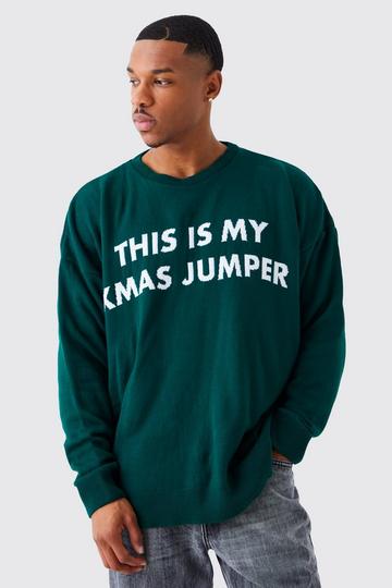 Oversized This Is My Christmas Jumper green