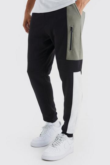 Khaki Slim Fit Panelled Jogger