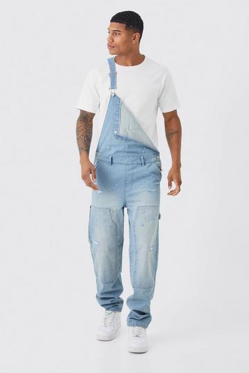 Relaxed Carpenter Distressed Dungaree vintage blue