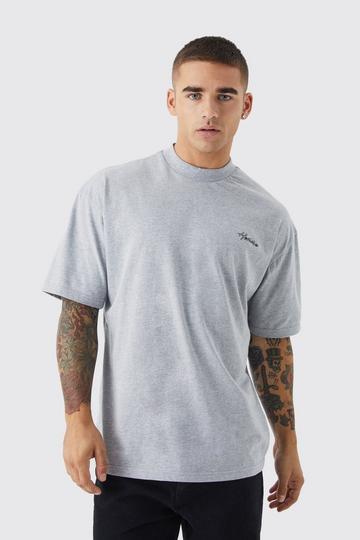 Oversized Homme Embroidered T-shirt grey marl