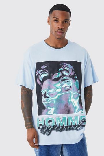 Oversized Homme Graphic T-shirt teal