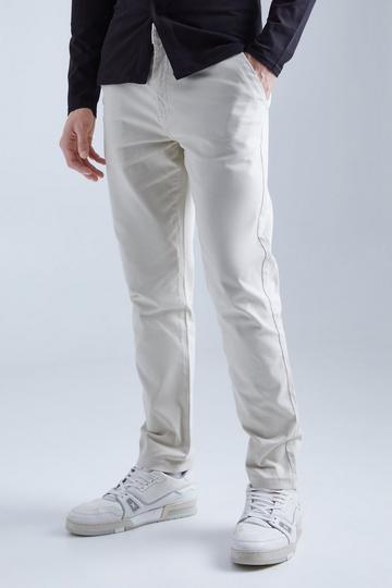 Slim Chino Trouser With Woven Tab ecru