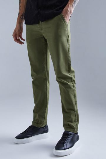 Slim Chino Trouser With Woven Tab khaki