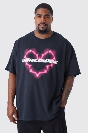 Plus Worldwide Heart T-shirt black