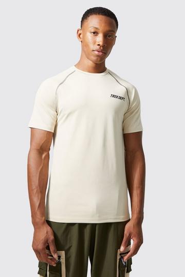 Active Muscle Performance Topstitch T-shirt stone