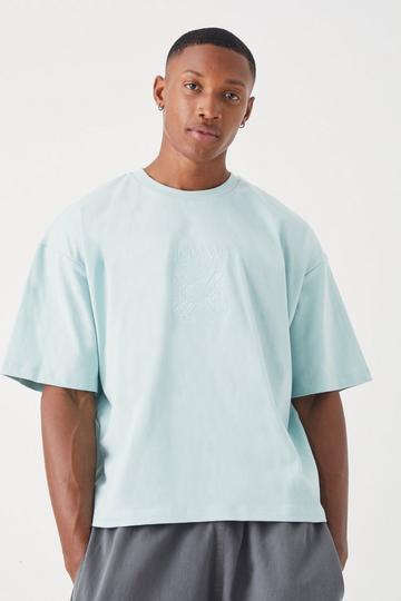 Boxy Homme Embroidered T-shirt sage