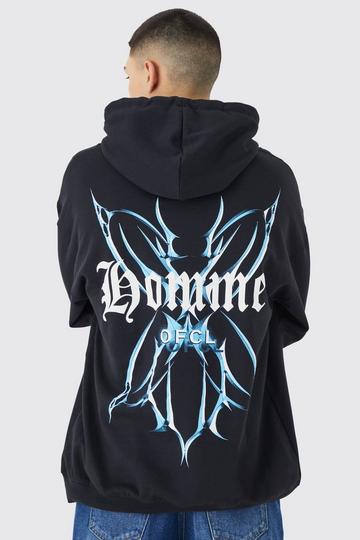 Homme Butterfly Graphic Hoodie black