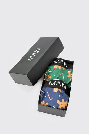 2 Pack Christmas Boxers In Giftbox multi