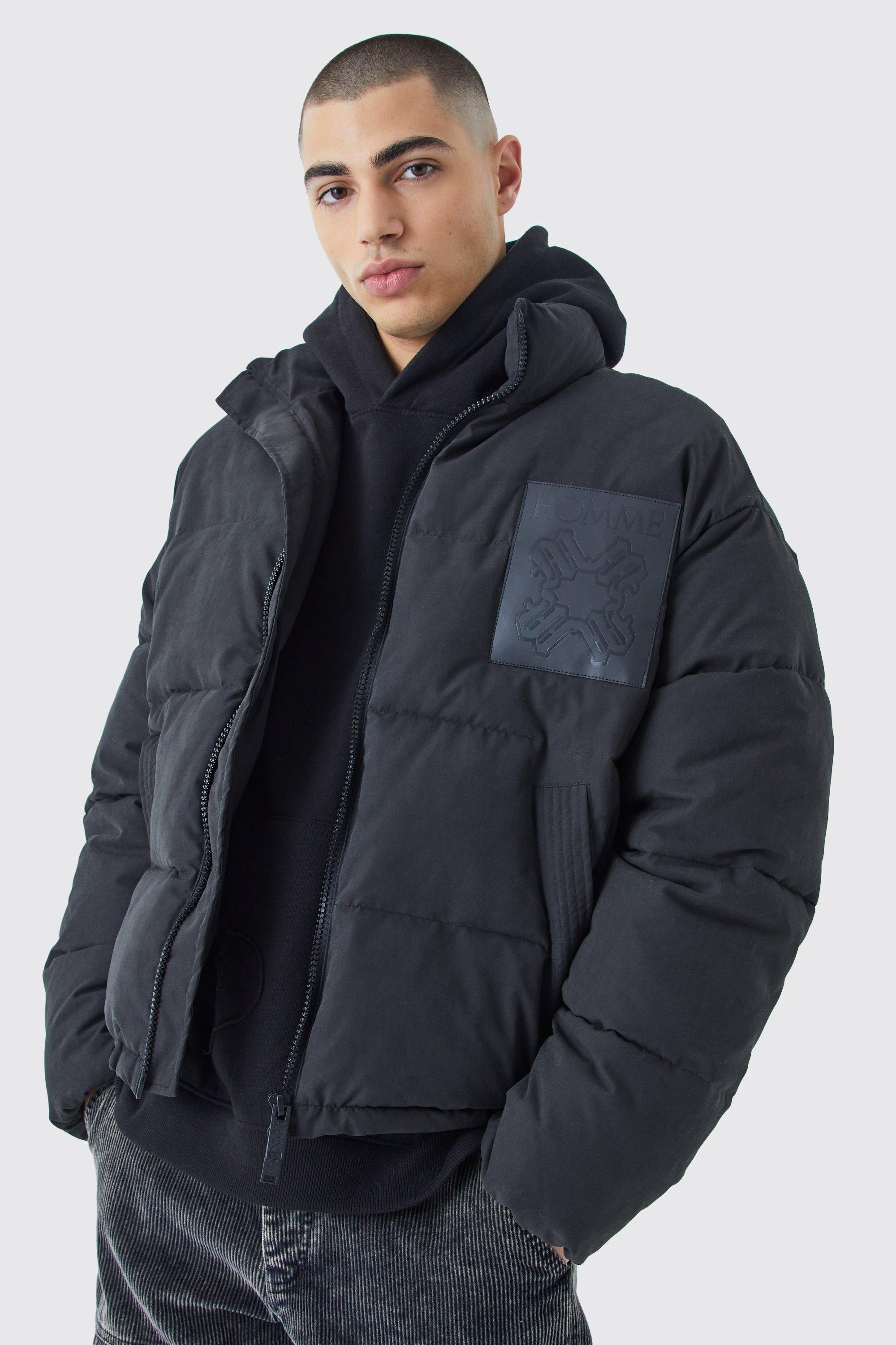 Oversized puffer clearance jacket with taping