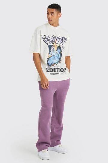 Oversized Butterfly T-shirt & Jogger Set purple