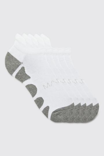 Man Active 5 Pack Trainer Socks white