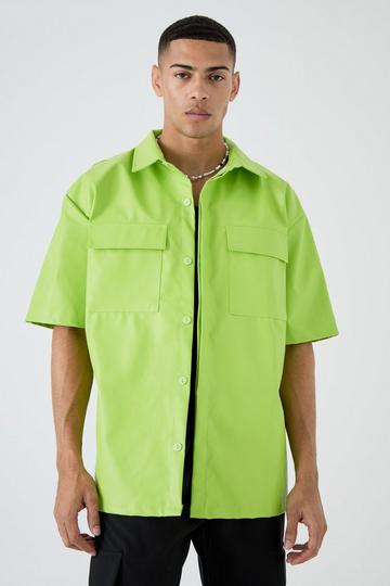 Pu Boxy Oversized Shirt lime