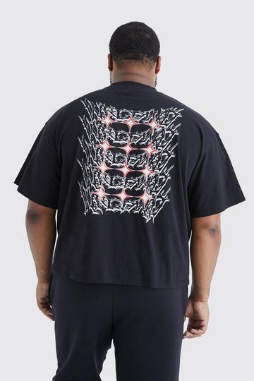 Plus Oversized Boxy Grunge Homme T-shirt black