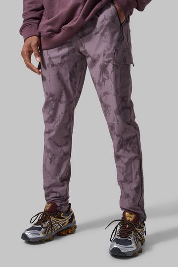 Active Matte Cargo Skinny Acid Wash Jogger dusty red