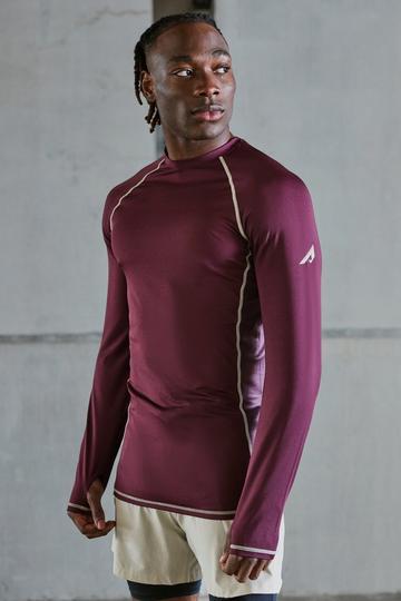 Active Matte High Neck Compression Baselayer berry
