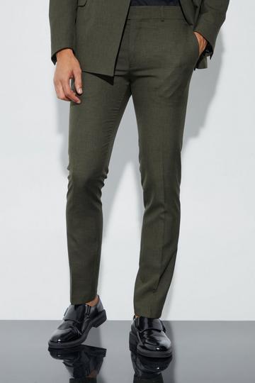 Skinny Micro Texture Suit Trousers khaki