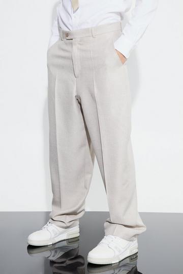 Relaxed Fit Boucle Texture Marl Trousers grey