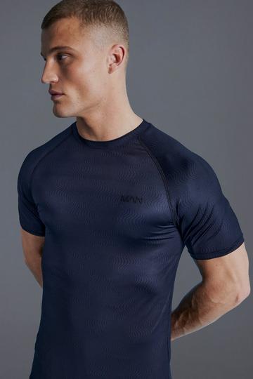 Man Active Muscle Fit Geo Print T-shirt black