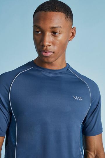 Blue Man Active Muscle Fit Panelled T-shirt