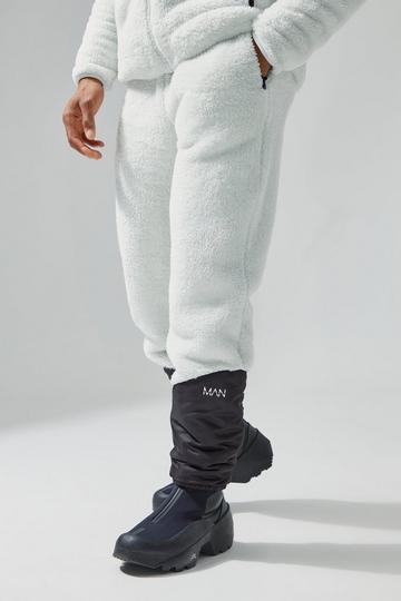 Borg Relaxed Fit Jogger With Elasticated Cuff grey