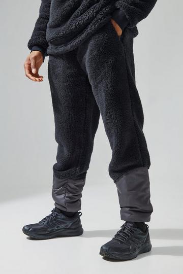 Borg Relaxed Fit Jogger With Elasticated Cuff black