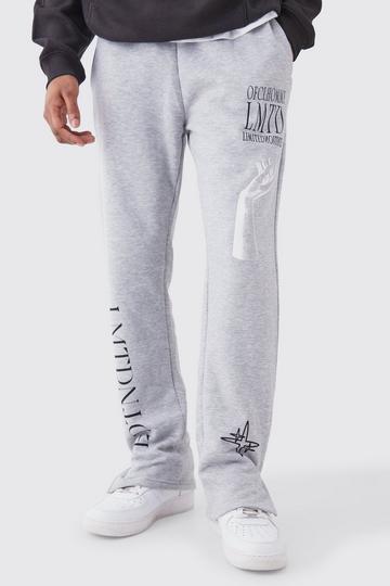 Tall Regular Fit Multi Graphic Joggers grey