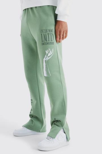 Tall Regular Fit Multi Graphic Joggers sage