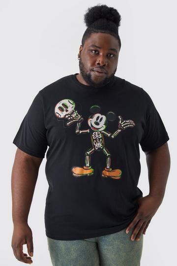 Plus Mickey Skeleton License T-shirt black