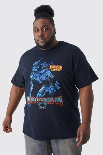 Black Plus Stranger Things License T-shirt