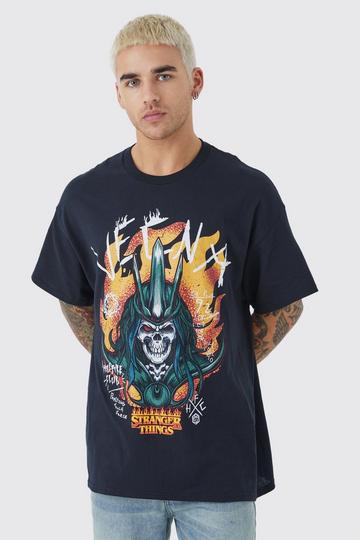 Black Oversized Stranger Things License T-shirt