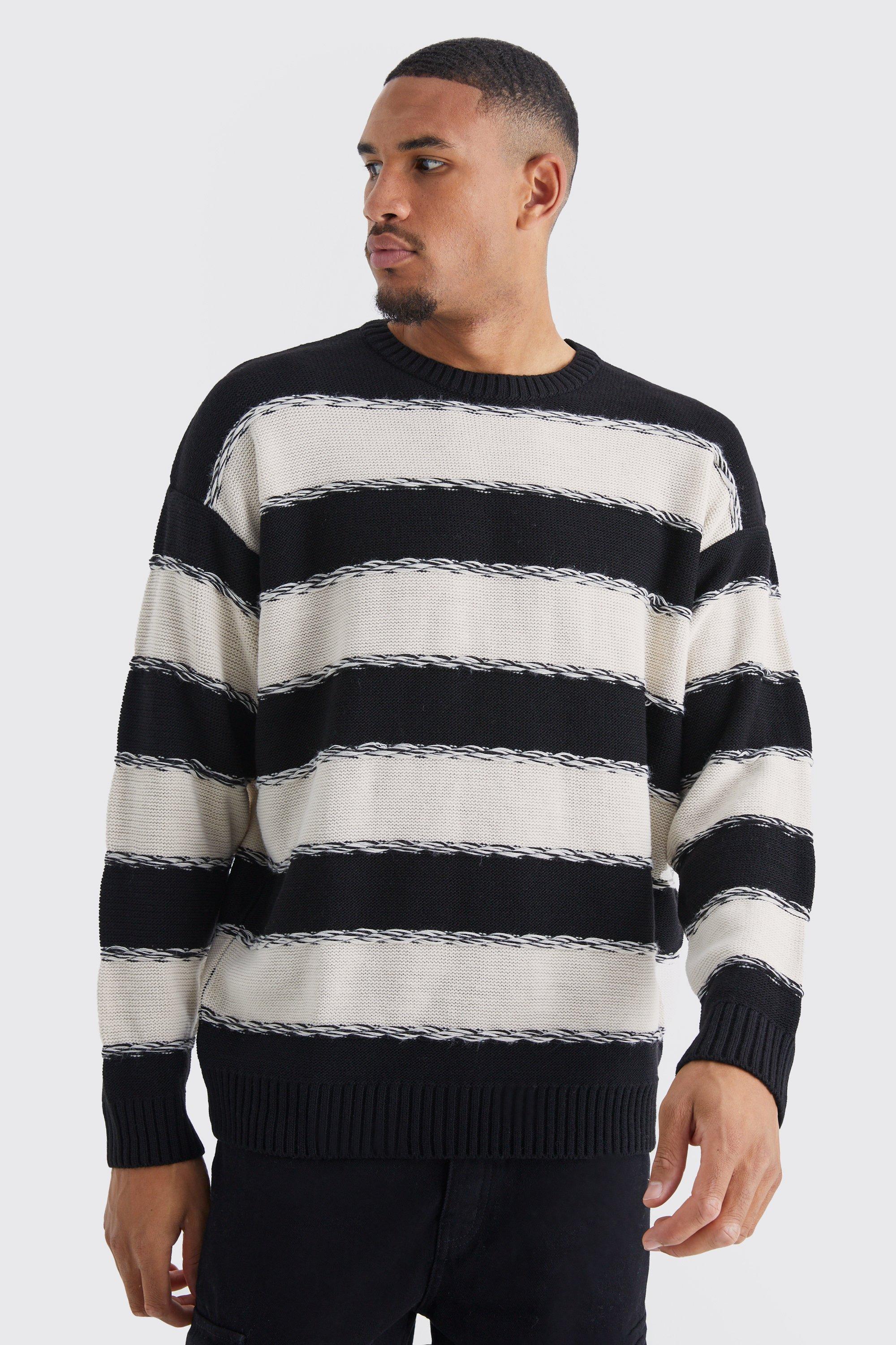 Men s striped jumpers boohoo UK