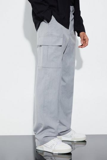 Relaxed Fit Tailored 3d Cargo Trouser grey