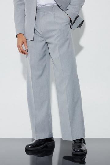 Wide Fit Pleat Front Tailored Trouser grey