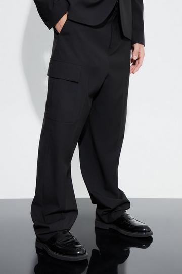 Relaxed Fit Tailored 3d Cargo Trouser black