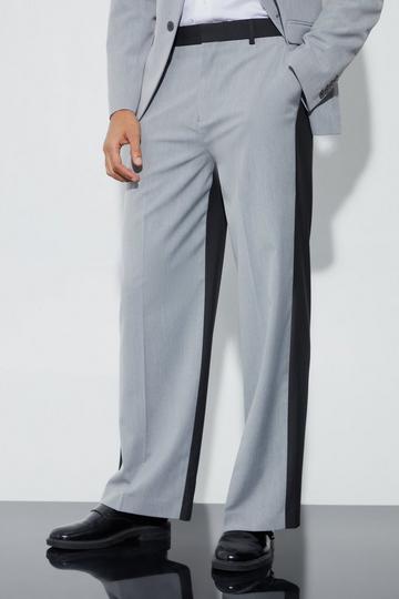 Wide Fit Colour Block Half And Half Trouser grey