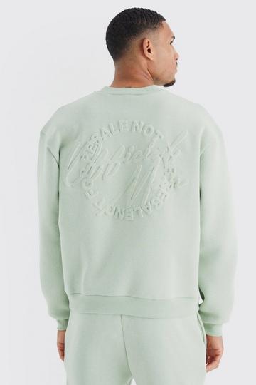 Tall Official Oversized Boxy Embossed Sweatshirt sage